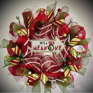 Grinch Christmas wreath XL 22 inch handmade grinch decorations Whoville